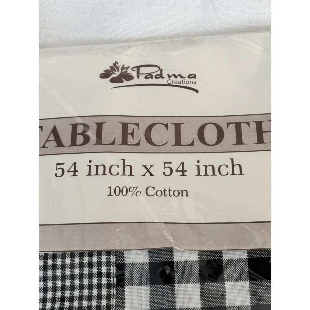 Padma Buffalo Check Tablecloth-Country Gingham Rustic Farmhouse 54x54‎ NEW